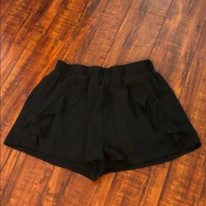 Black ruffle shorts